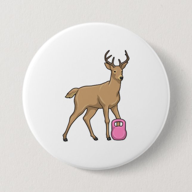 Badge Rond 7,6 Cm Deer Fitness Dumbbell (Devant)