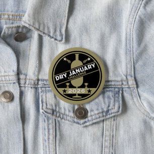 Badge Rond 7,6 Cm Défi de janvier sec Encouragement