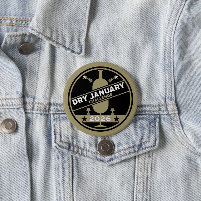 Badge Rond 7,6 Cm Défi de janvier sec Encouragement (En situation)