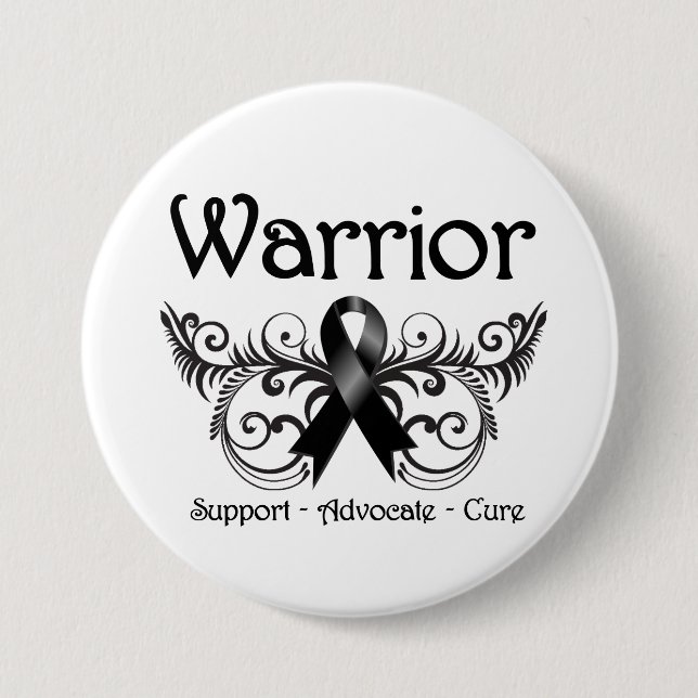 Badge Rond 7,6 Cm Défilement du guerrier du cancer de la peau (Devant)