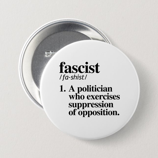 Badge Rond 7,6 Cm Définition fasciste (Devant & derrière)