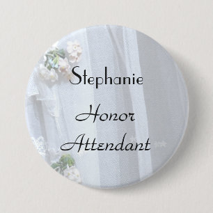 Badge Rond 7,6 Cm Dentelle vintage, nom, bouton d'agent d'honneur