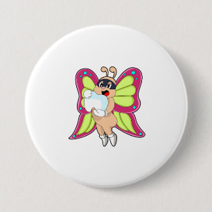 Badge Rond 7,6 Cm Dentiste Papillon Dents