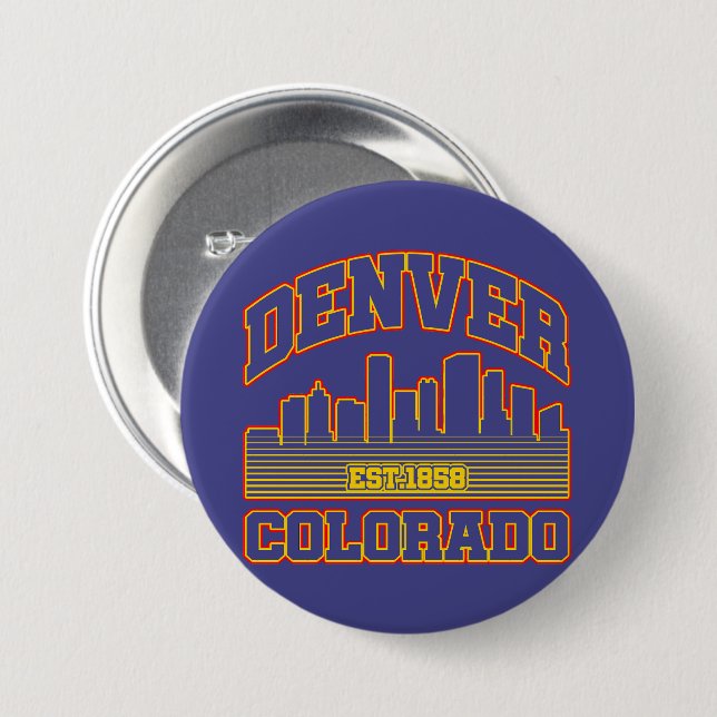 Badge Rond 7,6 Cm Denver, Colorado (Devant & derrière)