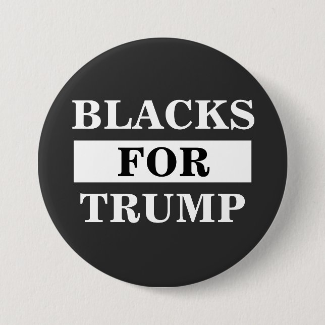 Badge Rond 7,6 Cm Des Noirs Pour Trump (Devant)
