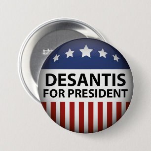 Badge Rond 7,6 Cm DeSantis Pour Président