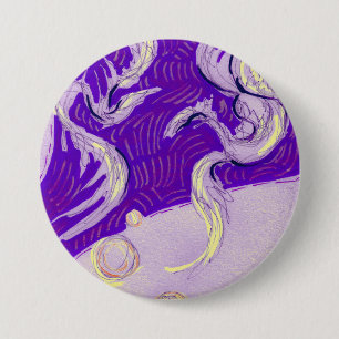 Badge Rond 7,6 Cm Deux Dragons, Trois Soleils