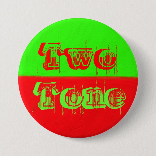 Badge Rond 7,6 Cm Deux tons - Vert et Rouge (Devant)