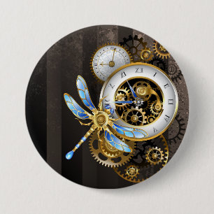 Badge Rond 7,6 Cm Diapositives à la libellule