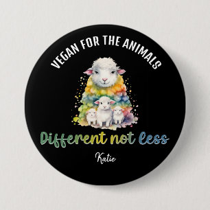 Badge Rond 7,6 Cm Différent pas moins végétalien pour les animaux