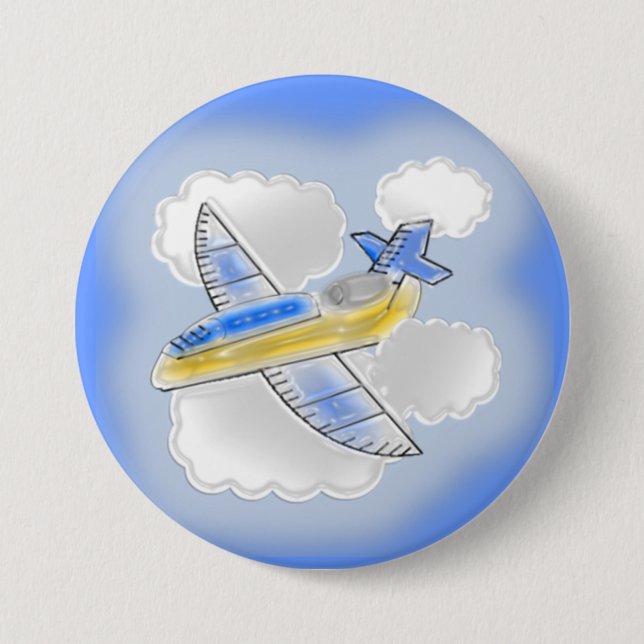Badge Rond 7,6 Cm Dimensionnement de l'avion (Devant)