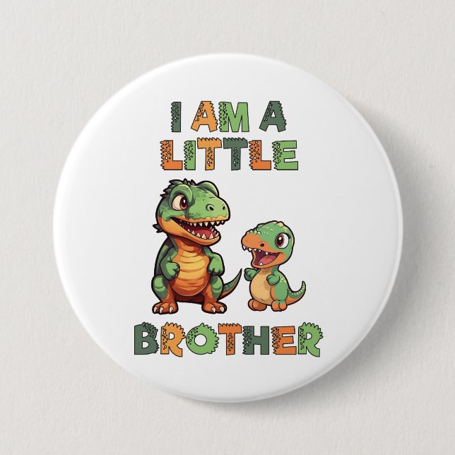 Badge Rond 7,6 Cm Dinosaure le Petit Frère (Devant)