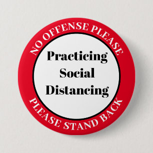 Badge Rond 7,6 Cm Distances Sociales S'Il Vous Plaît