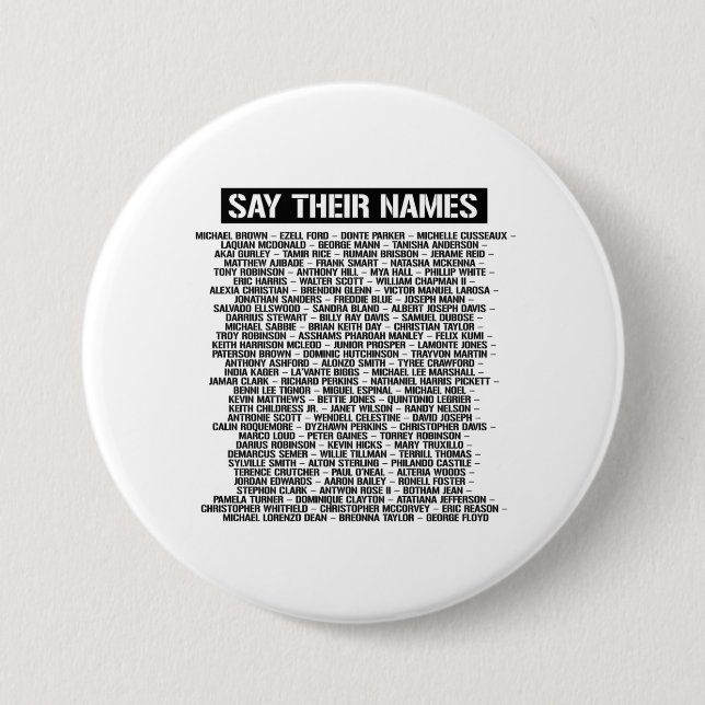 BADGE ROND 7,6 CM DITES LEURS NOMS (Devant)