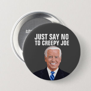 BADGE ROND 7,6 CM DITES NON AUX BOUTONS DÉPLAISANT JOE BIDEN