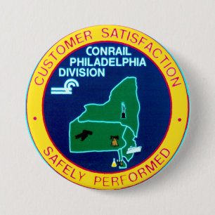 Badge Rond 7,6 Cm Division Conrail Philadelphie