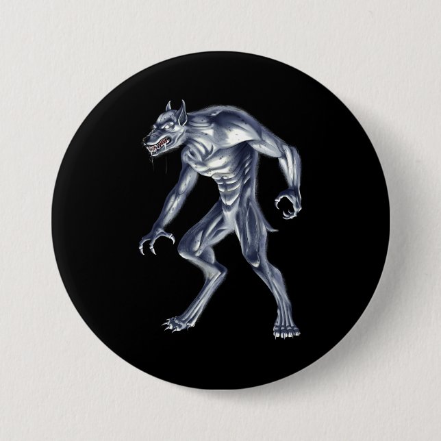 Badge Rond 7,6 Cm Dogman Cryptid Beast (Devant)