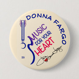 Badge Rond 7,6 Cm DONNA FARGO BOUTON DU VENTILATEUR, bouton épinglé