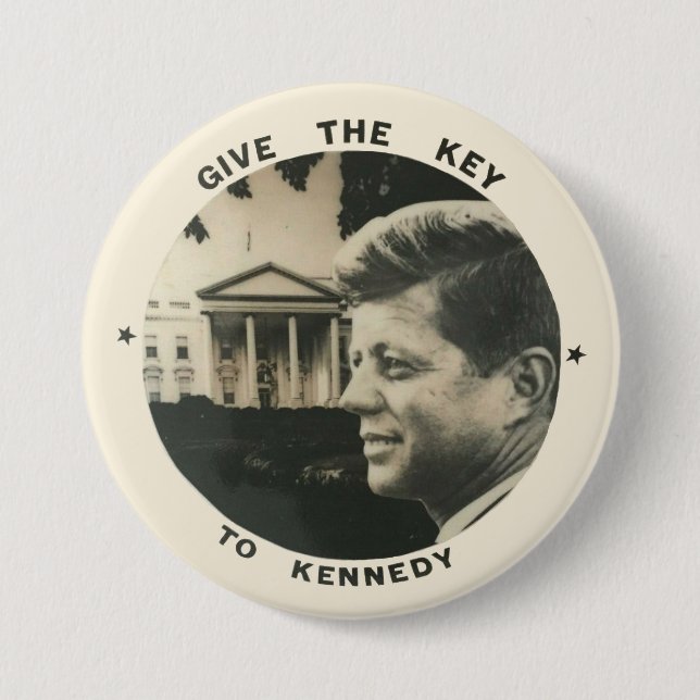 Badge Rond 7,6 Cm Donnez la clé à Kennedy (Devant)