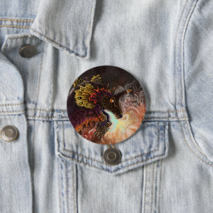 Badge Rond 7,6 Cm Dragon à crampons