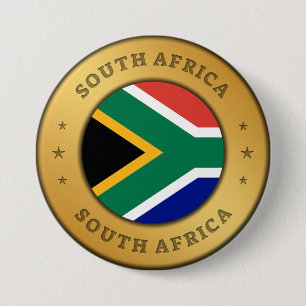 Badge Rond 7,6 Cm Drapeau Afrique du Sud