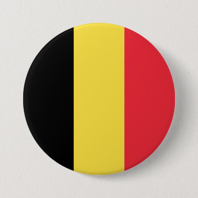 Badge Rond 7,6 Cm Drapeau belge (Devant)