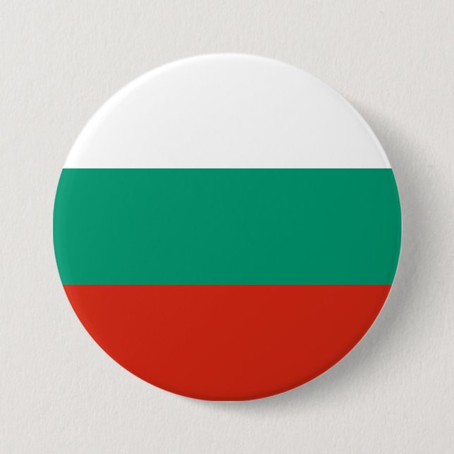 Badge Rond 7,6 Cm Drapeau Bulgarie (Devant)