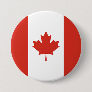 Badge Rond 7,6 Cm Drapeau canadien (Feuille d'érable) (Canada)