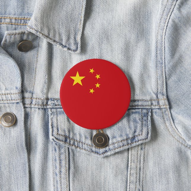 Badge Rond 7,6 Cm Drapeau chinois (En situation)