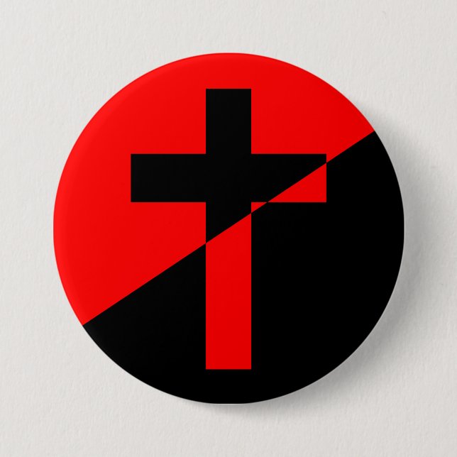 Badge Rond 7,6 Cm Drapeau Christian Socialism & Anarchism (Libératio (Devant)