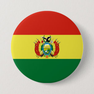 Badge Rond 7,6 Cm Drapeau de Bolivie