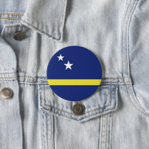 Badge Rond 7,6 Cm Drapeau de Curaçao