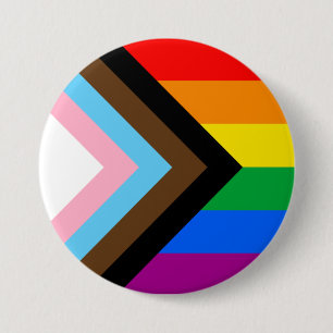 Badge Rond 7,6 Cm Drapeau de fierté de progrès LGBTQ+
