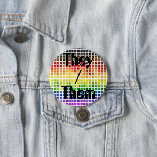 Badge Rond 7,6 Cm Drapeau de fierté gay arc-en-ciel coloré à carreau