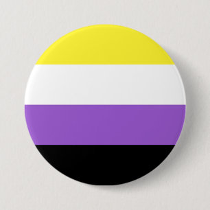 Badge Rond 7,6 Cm Drapeau de fierté non binaire