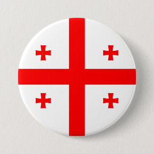 Badge Rond 7,6 Cm Drapeau de Géorgie