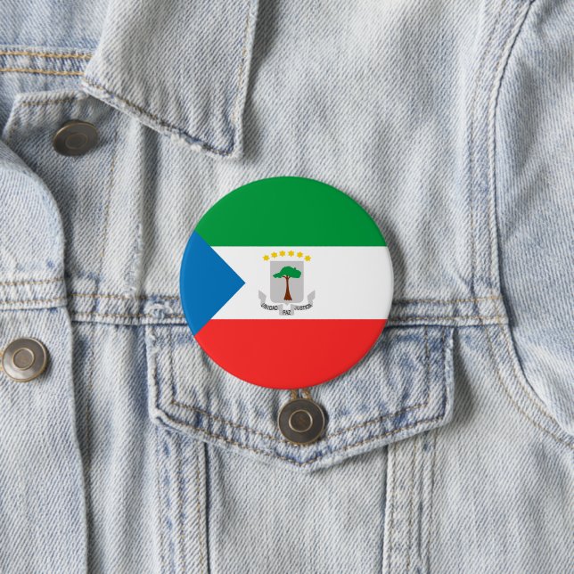 Badge Rond 7,6 Cm Drapeau de Guinée équatoriale (En situation)