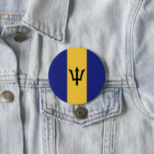 Badge Rond 7,6 Cm Drapeau de la Barbade