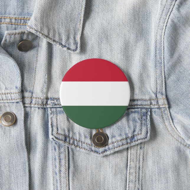 Badge Rond 7,6 Cm drapeau de la Hongrie (En situation)