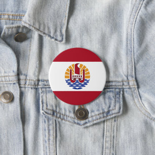 Badge Rond 7,6 Cm Drapeau de la Polynésie française