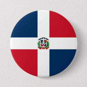 Badge Rond 7,6 Cm Drapeau de la République dominicaine