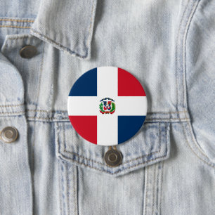 Badge Rond 7,6 Cm Drapeau de la République Dominicaine