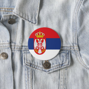 Badge Rond 7,6 Cm drapeau de la Serbie
