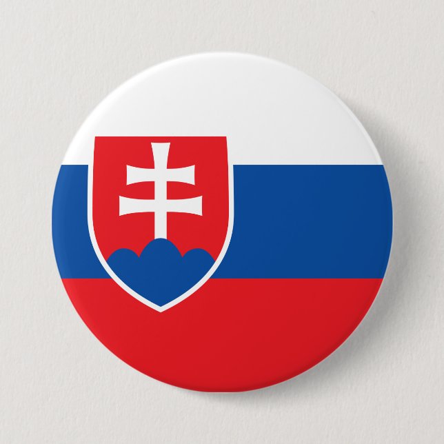 Badge Rond 7,6 Cm Drapeau de la Slovaquie (Devant)