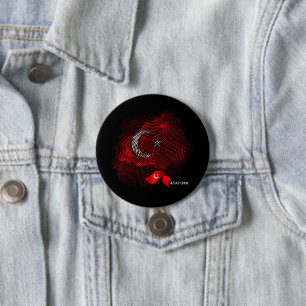 Badge Rond 7,6 Cm Drapeau de la Turquie
