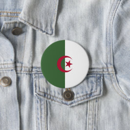 Badge Rond 7,6 Cm Drapeau de l'Algérie