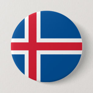 Badge Rond 7,6 Cm Drapeau de l'Islande