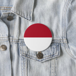 Badge Rond 7,6 Cm Drapeau de Monaco