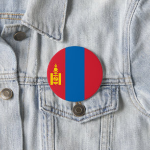 Badge Rond 7,6 Cm Drapeau de Mongolie