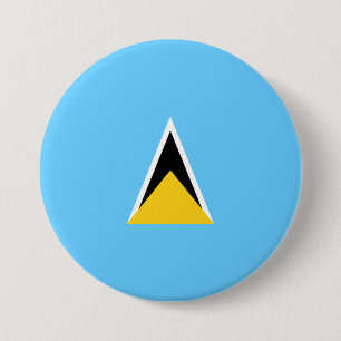 Badge Rond 7,6 Cm Drapeau de Sainte-Lucie (Sainte-Lucie) (Caraïbes)